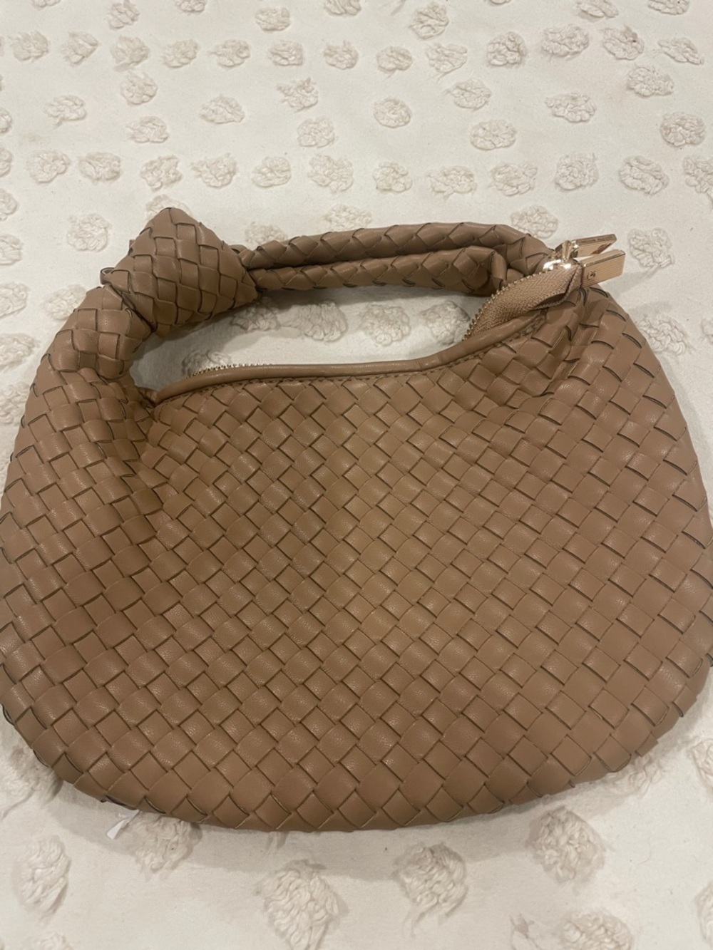 Woven Hobo Shoulder Bag - Taupe